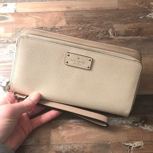 Kate Spade Wallet/Phone Carrier/Clutch  - Beige